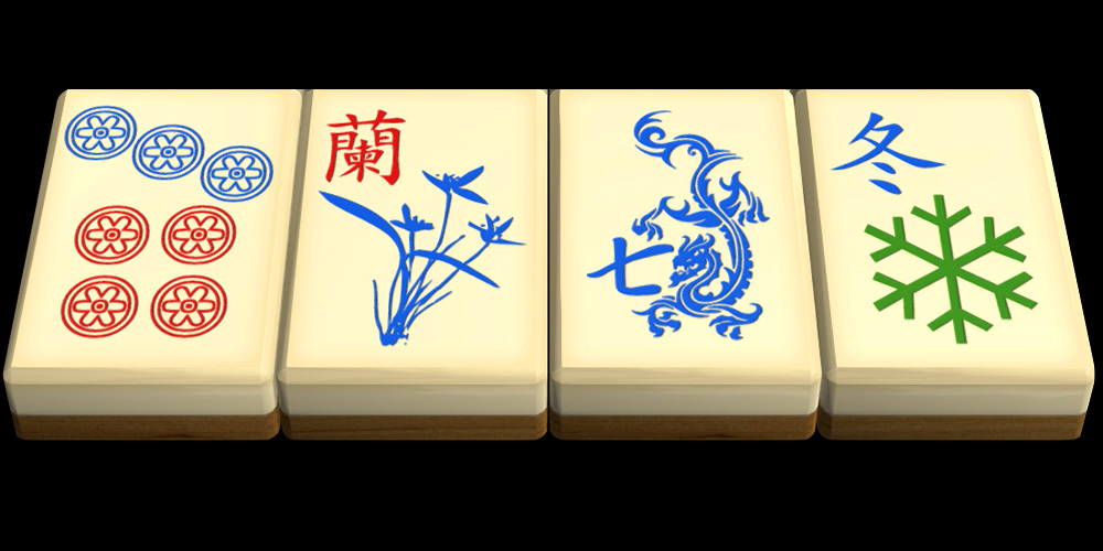 Mahjong's classic style with wooden base
