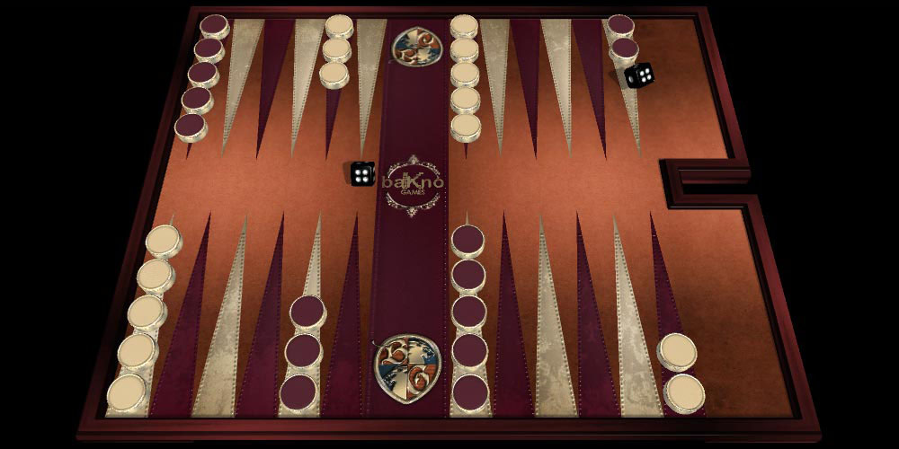 Backgammon table featuring a leather design