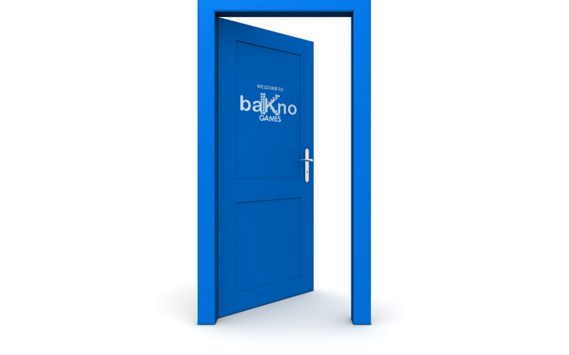 Blue open door inviting to enter