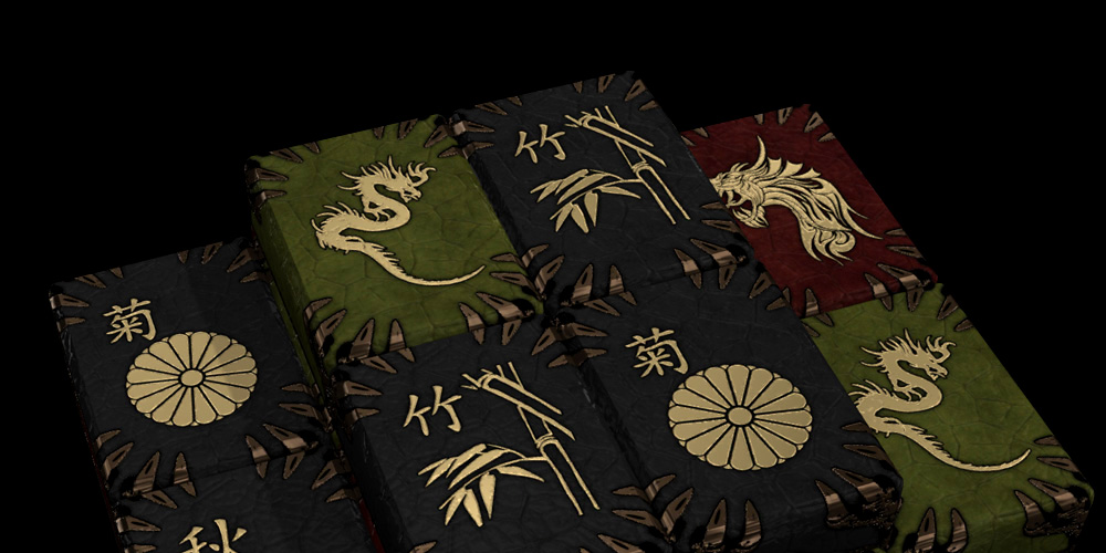 Mahjong's dragon style featuring golden dragon motivs