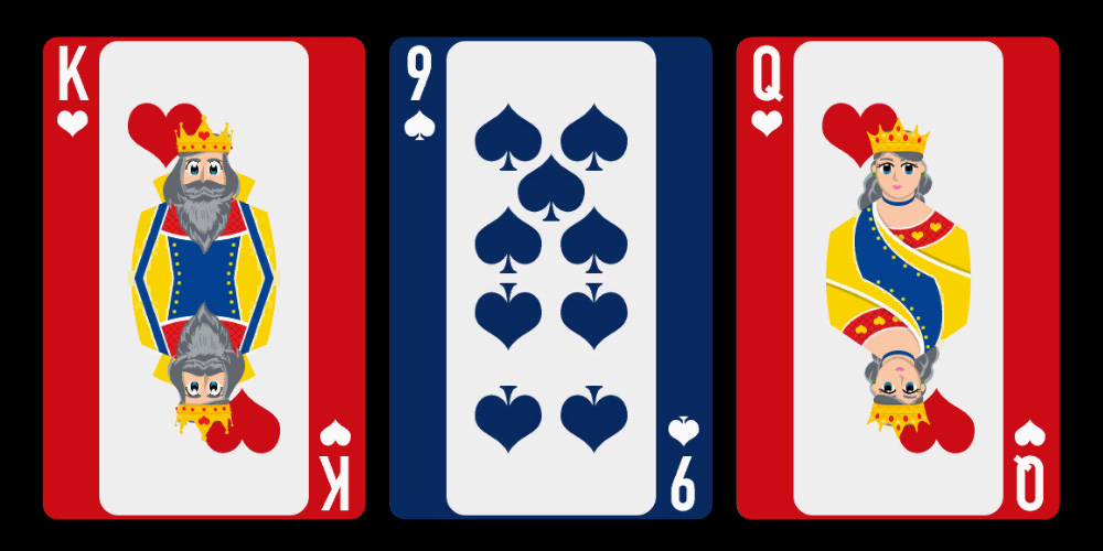 Solitaire cartoon style cards featuring a Canfield game